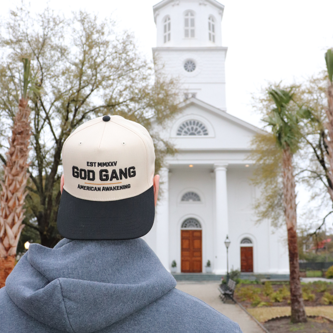 God Gang Daily Bible Verse Hat - Natural/ Black