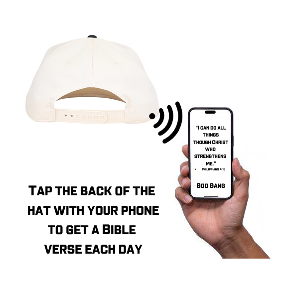 God Gang Daily Bible Verse Hat - Natural/ Black